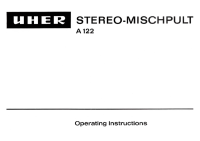 Uher A-122 - Owners Manual 